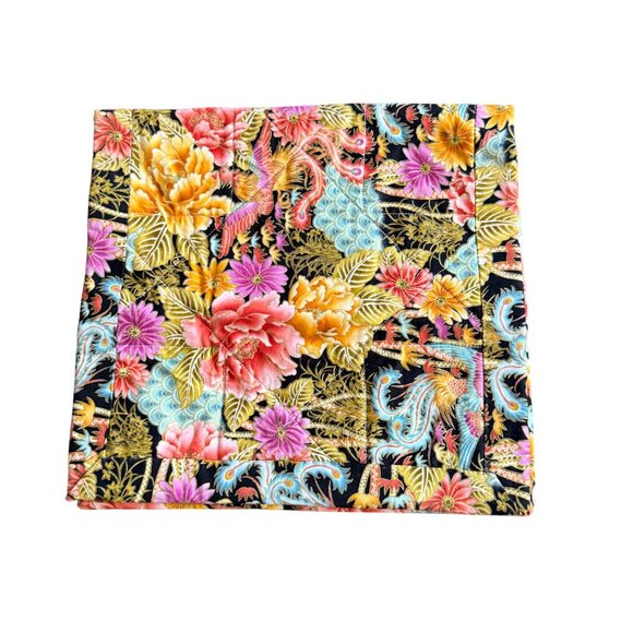 Patchwork Floral Quilted Foldover Case with Pocket - Picture 5 of 7